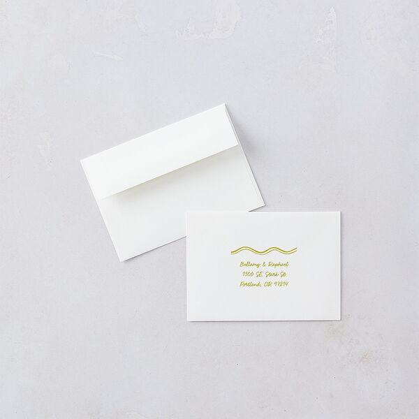 Modern Hand Drawn Wavy Frame Wedding Response Cards Chartreuse Signature Standard