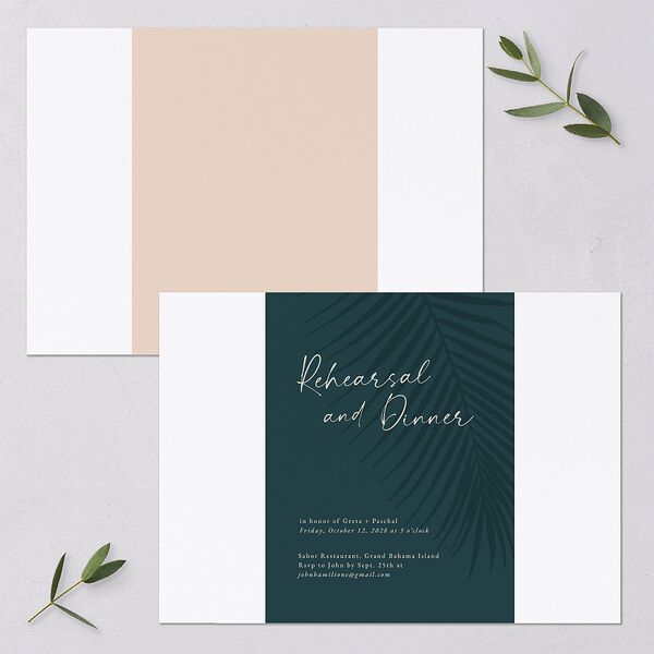 Lavish Palm Rehearsal Dinner Invitations Deep Lake Signature Blank