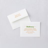 Colorful Retro Stripes Thank You Card Envelopes White Sea Foam Both Recipient and Return Addresses Signature Standard