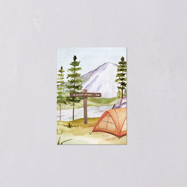 Happy Campers URL RSVP Cards Deep Olive Signature Standard