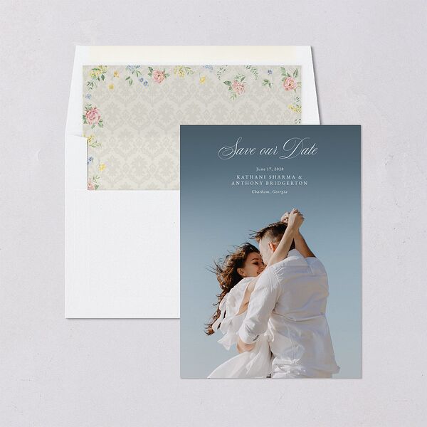 Glamorous Regency Garden Save the Date Cards by Bridgerton Sage Signature smooth Blank No Ticket