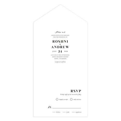 Vibrant Floral All-in-One Wedding Invitations Raspberry Signature Light Both Recipient and Return Addresses