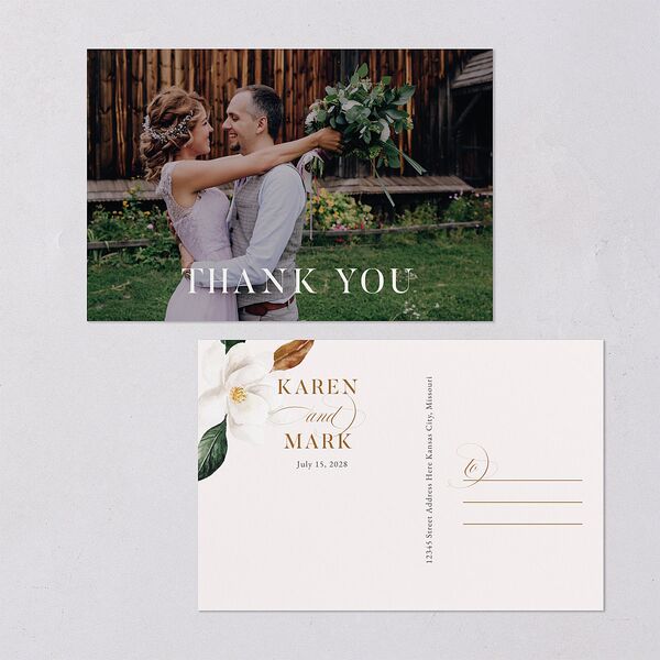 Southern Magnolia Thank You Postcard Mist