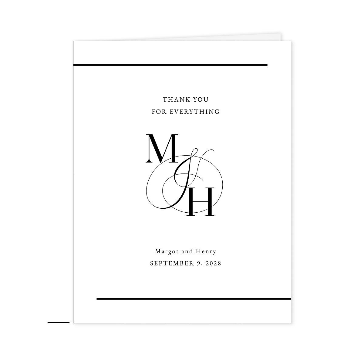 Classic Monogram Thank You Cards