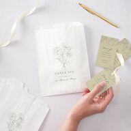 Vintage Botanical Sketch Favor Gift Tags Dark Camo Signature