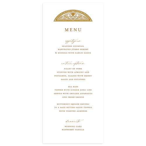 Intricate Vintage Menus Champagne Signature