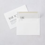 Editorial QR Wedding Invitations Midnight Signature Blank No Rounded