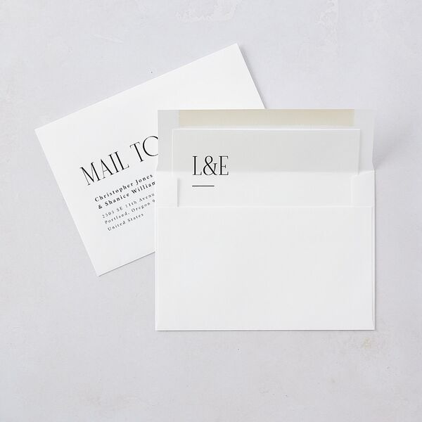 Editorial QR Wedding Invitations Midnight Signature Blank No Rounded