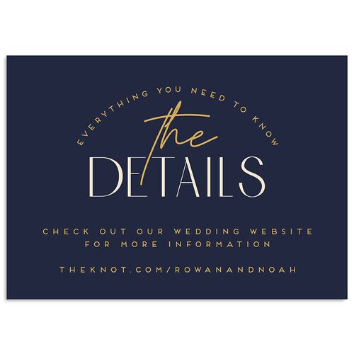 Headline Wedding Event Detail Cards Navy Signature Standard