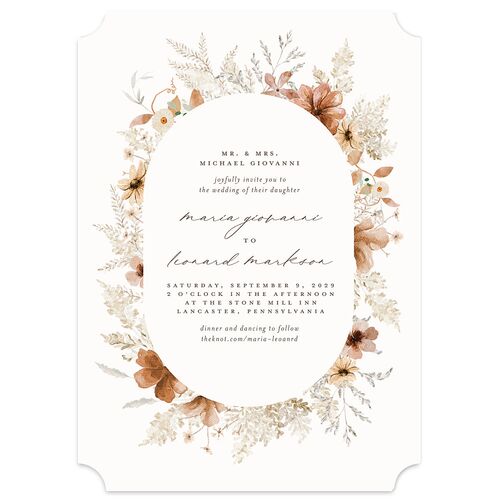 Bohemian Garden Wedding Invitations Cream Signature Blank No Ticket