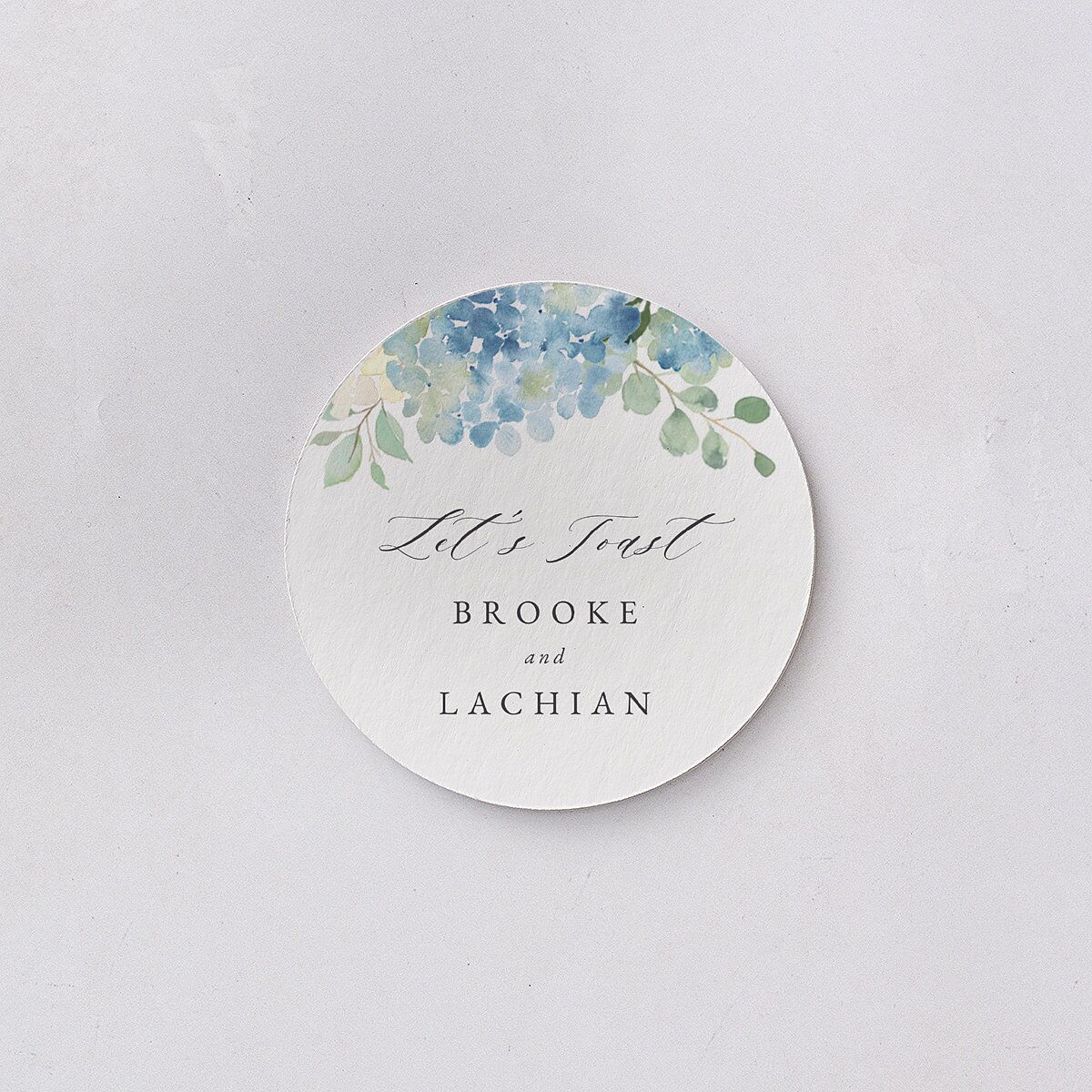 Elegant Hydrangea Coasters Dusty Blue Cardboard Circle