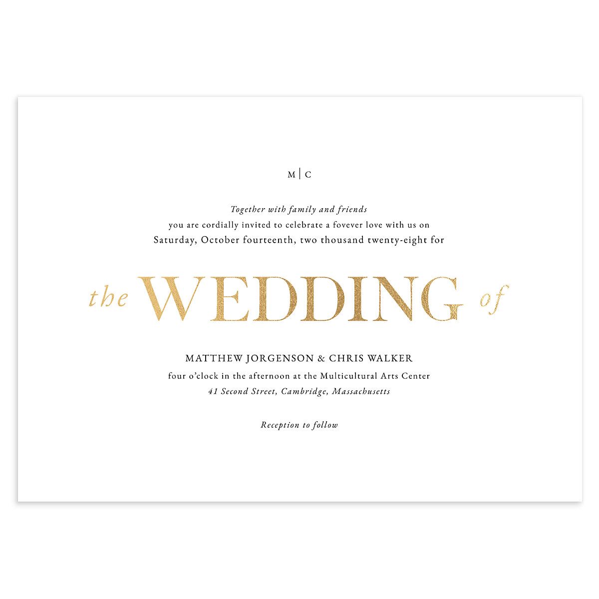 Classically Stated Wedding Invitations
