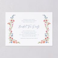 Fairytale Wildflower Crest Bridal Shower Invitations Pure White Signature Blank Standard
