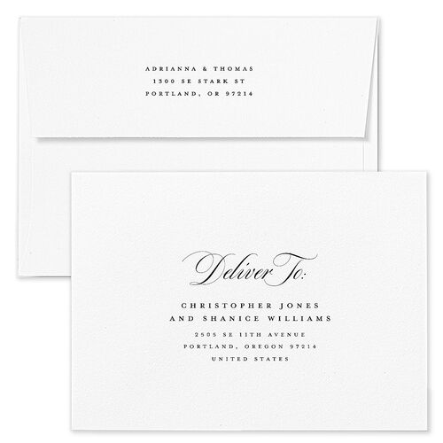Classically Captured Photo Series Save The Date Card Envelopes Ivory Kraft Both Recipient and Return Addresses Signature Standard