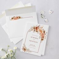 Bohemian Arch Save The Date Cards Copper Signature smooth Blank No