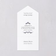 Romantic Vintage Luxury All-in-One Wedding Invitations Moody Blue Signature Light Both Recipient and Return Addresses No