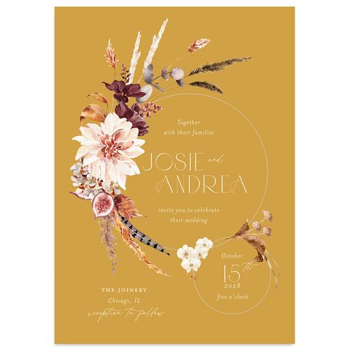 Eclectic Adornment Wedding Invitations Marigold Signature Blank No