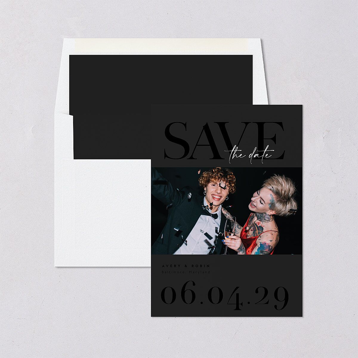 Modern Vow Save The Date Cards — view 4