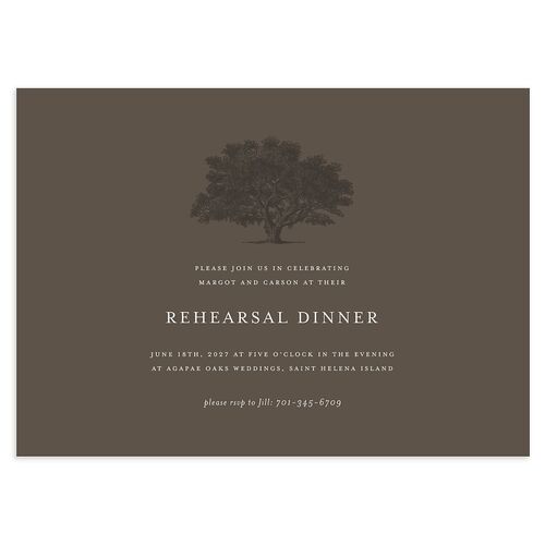 Southern Oak Tree Rehearsal Dinner Invitations Falcon Signature Blank Standard