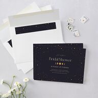 Celestial Galaxy Bridal Shower Invitations Dark Navy Signature Blank Standard