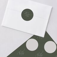 Romantic Photo Wedding Stickers Hunter Green Circle