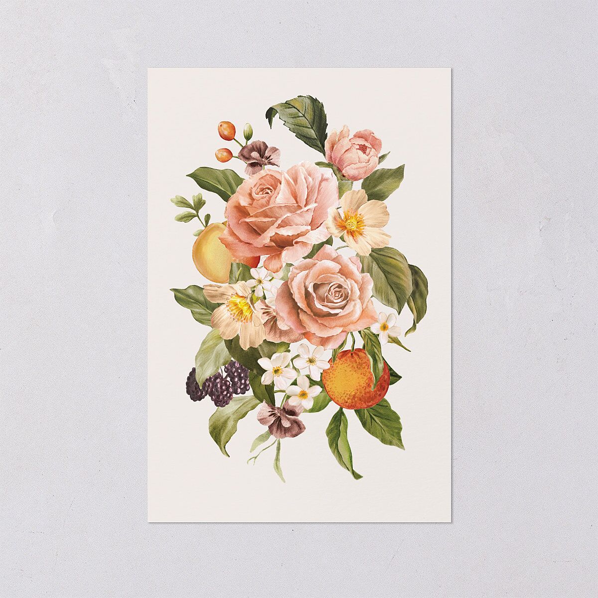 Botanical Citrus Garden Table Numbers Rose Gold Signature