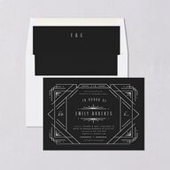 Vintage Deco Bridal Shower Invitations Charcoal Signature Blank Standard