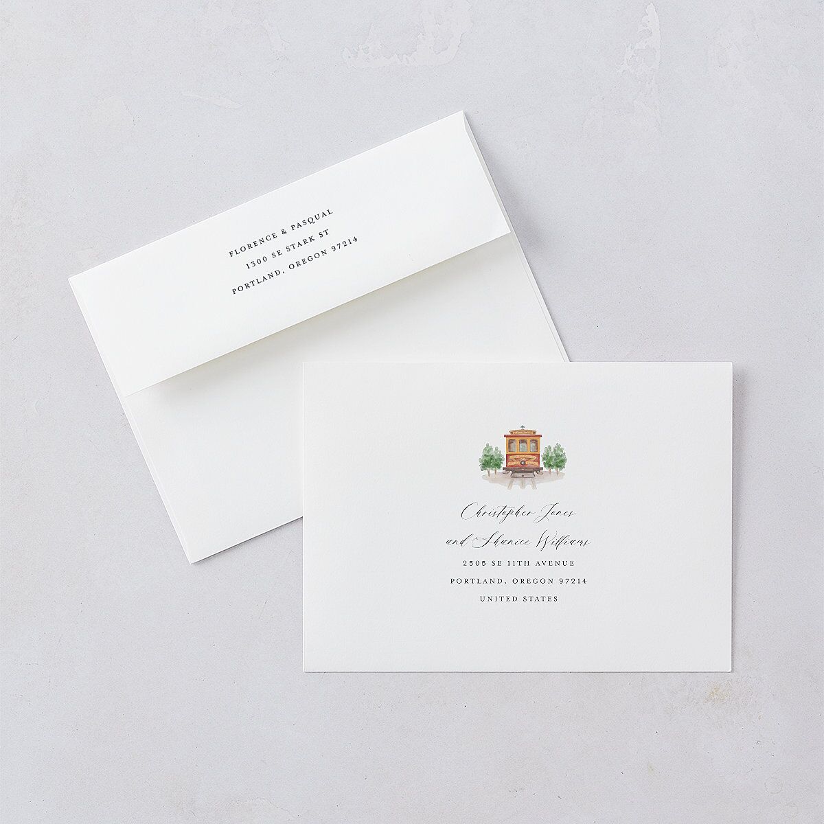 Scenic San Francisco Wedding Invitations Pale Blue Signature Blank No Standard