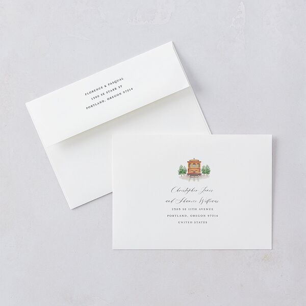Scenic San Francisco Wedding Invitations Pale Blue Signature Blank No Standard