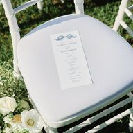Vintage Bow Wedding Programs Regency Blue Signature