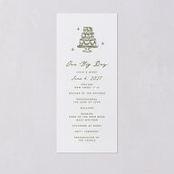 Hand Drawn Cake Wedding Programs Dark Camo Signature