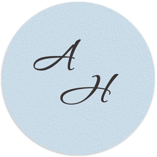 Beach Monogram Wedding Stickers Baby Blue Circle