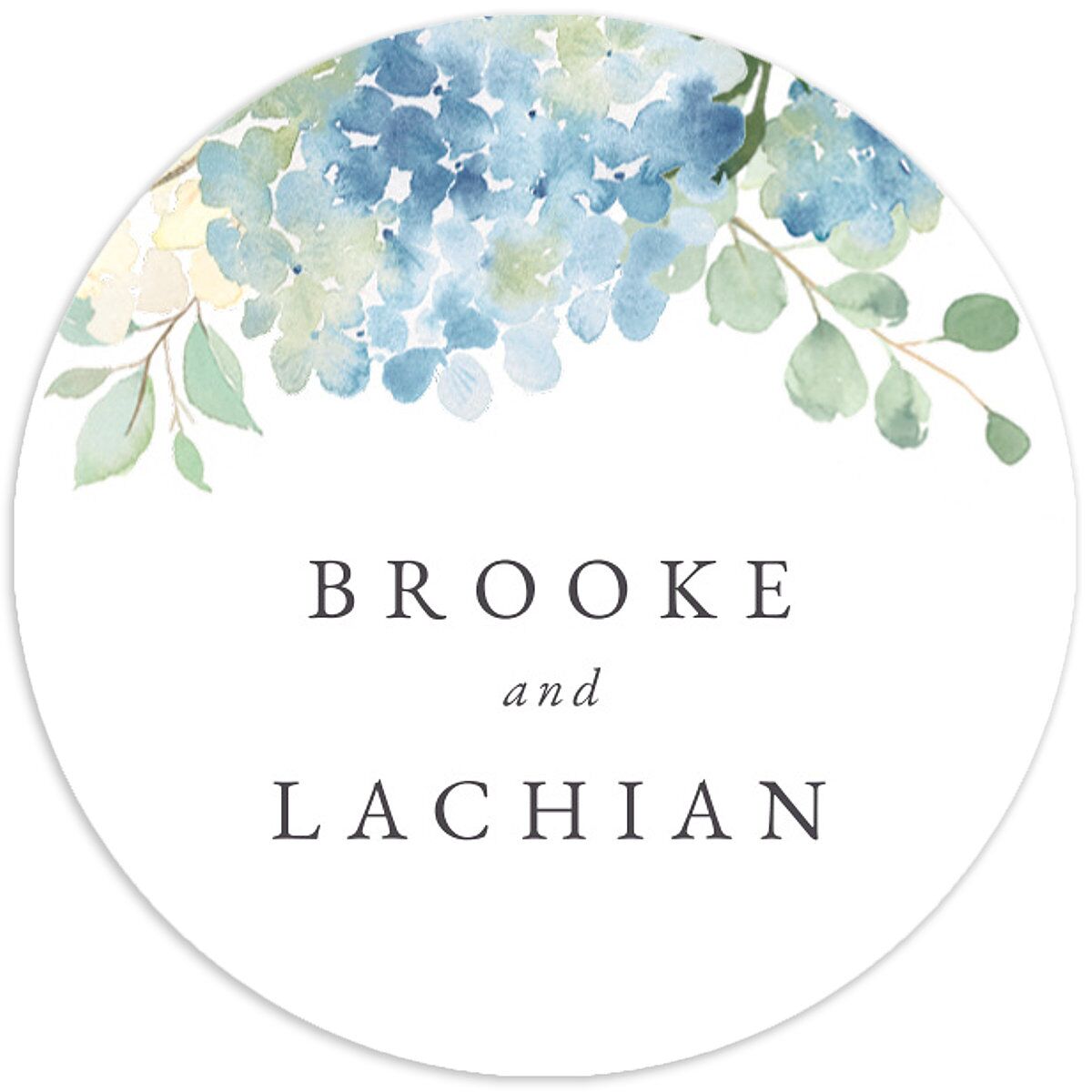 Elegant Hydrangea Wedding Stickers