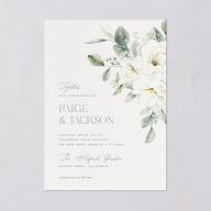 Elegant Pastel Floral Wedding Invitations Pure White Signature Blank No Standard