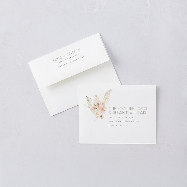 Pampas Floral Thank You Cards Snow