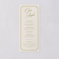 We're Getting Married Wedding Programs Deep Olive Signature