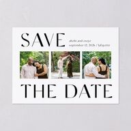 Sahara Pattern Save The Date Cards Deep Bronze Signature smooth Blank No Standard