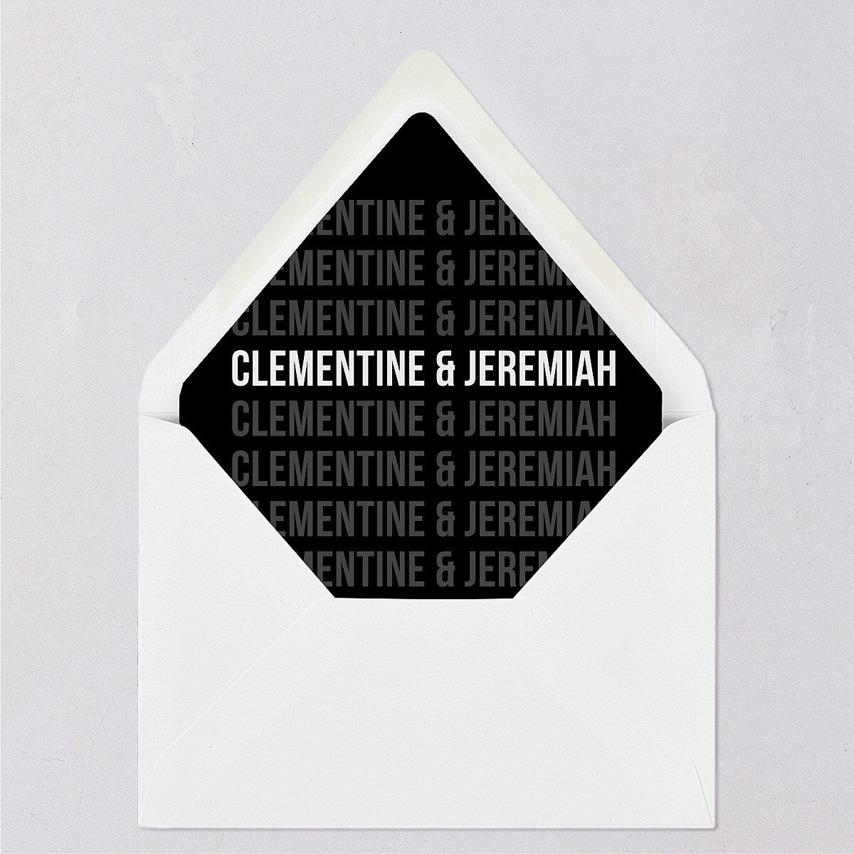 Bold Modern Announcement Euro Envelope Liners Pure White Luxe