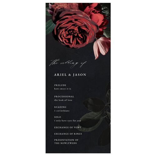 Modern Rose Wedding Programs Dark Berry Signature