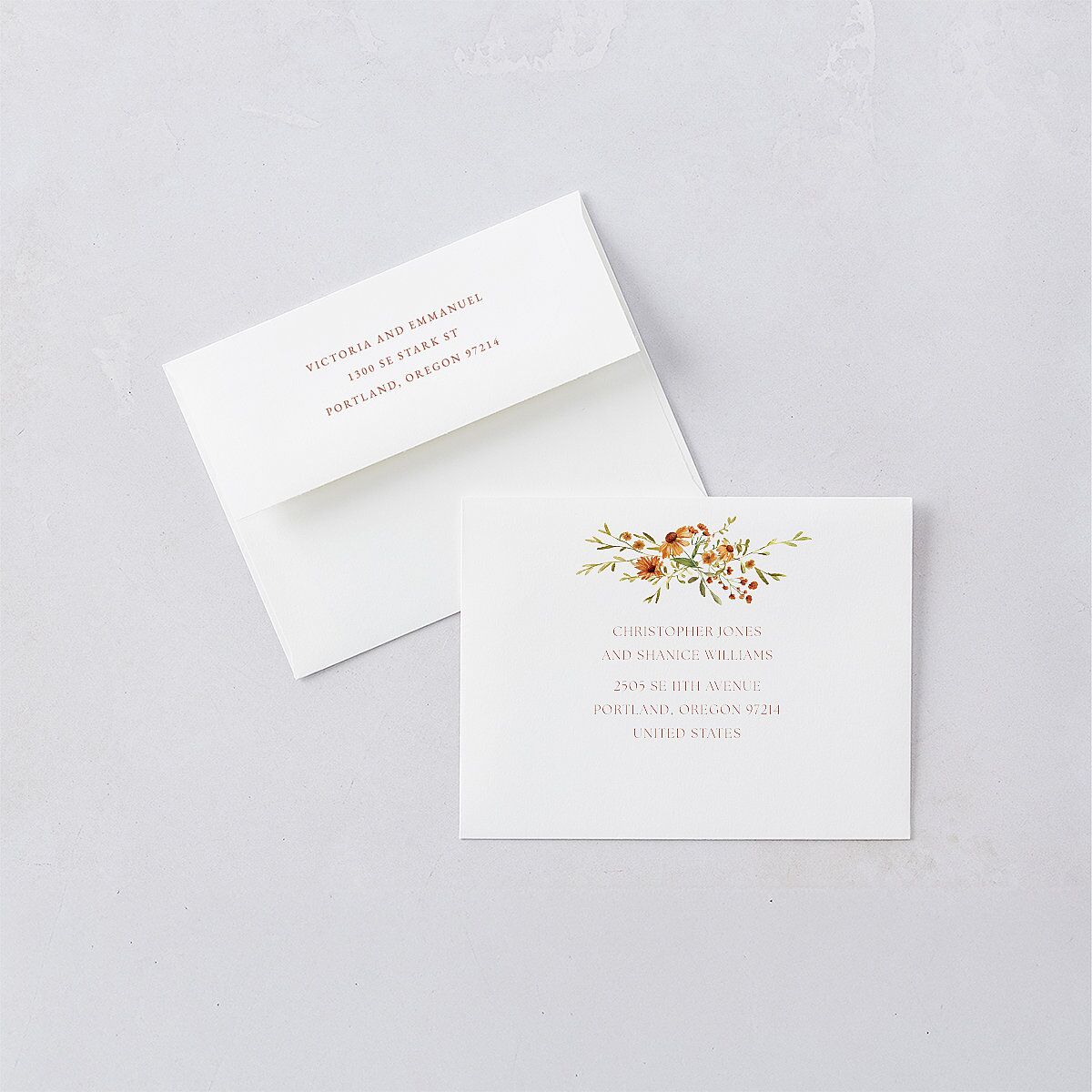 Wildflower Border Thank You Cards Cinnamon