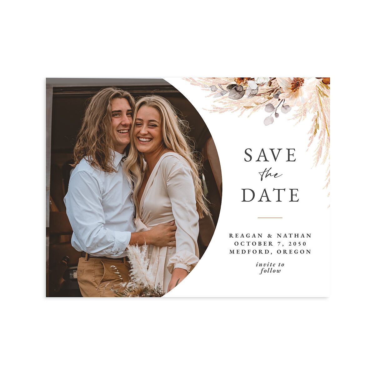 Bohemian Hoop Save the Date Petite Cards