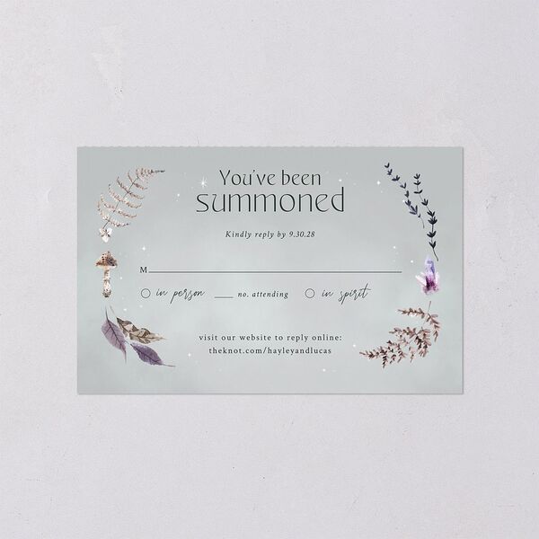 Crystal Forest All-in-One Wedding Invitations Hunter Green Signature Light Both Recipient and Return Addresses No