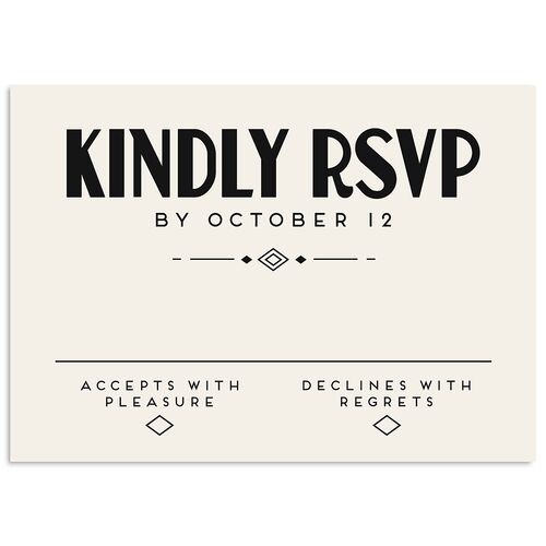 Vintage Art Deco Photo Wedding Response Cards Off-White Signature Standard