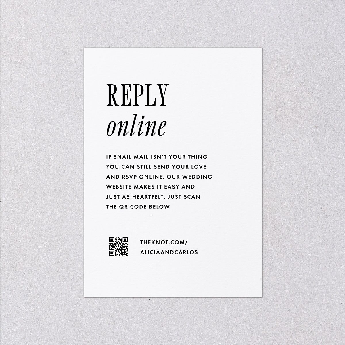Editorial Promise Wedding Response Cards Pure White Signature Standard