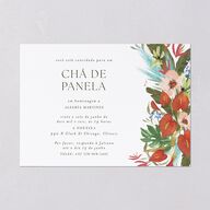 Flores Tropicais Bridal Shower Invitations Red Clay Signature Blank