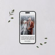 Foundation Digital Save the Date Cards Chestnut Dusty Blue Lets Celebrate