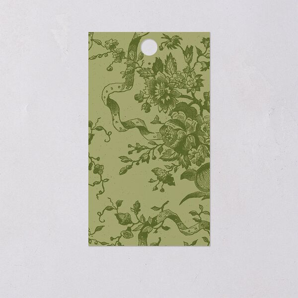 Vintage Toile Favor Gift Tags Dark Camo Signature