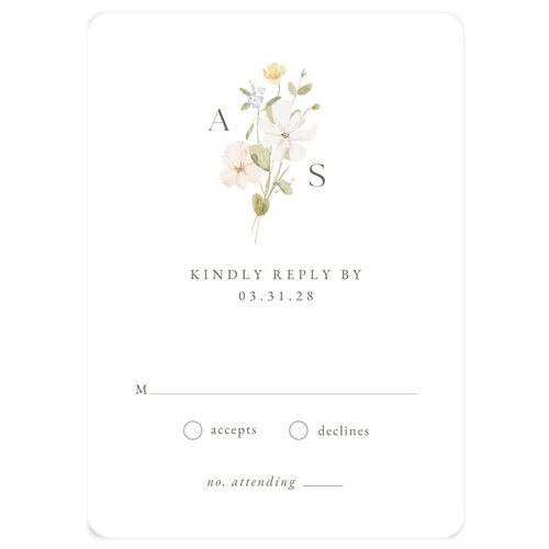 Wildflower Photo Wedding Response Cards Lilac Signature Rounded