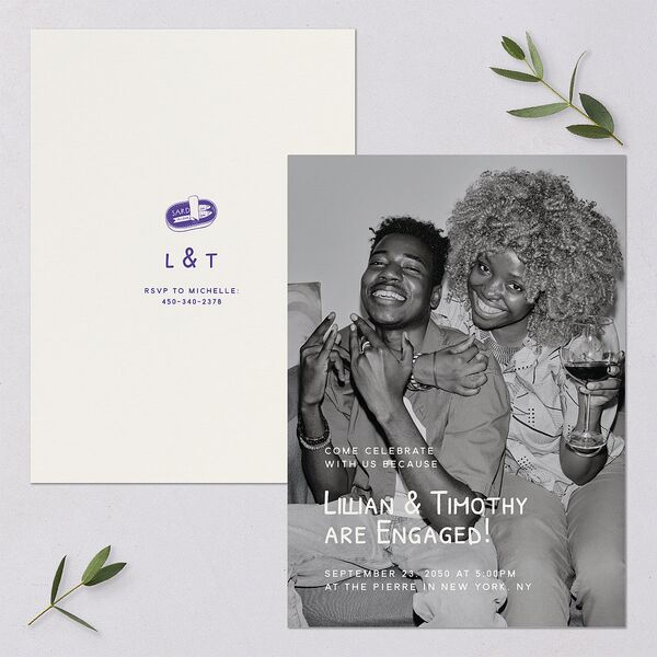 Hand Drawn Recipe Engagement Party Invitations Sapphire Signature Blank Standard