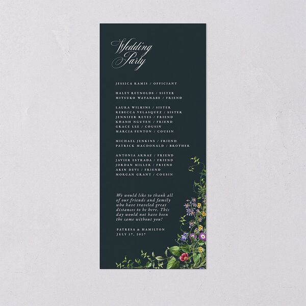 Opulent Garden Foil Wedding Programs Gold Dark Emerald Signature